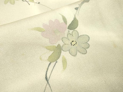 平和屋着物▼上質な小紋 手描き 枝花 暈し染 正絹 逸品 DABD5293fe