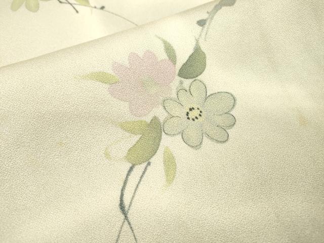 平和屋着物▼上質な小紋 手描き 枝花 暈し染 正絹 逸品 DABD5293fe