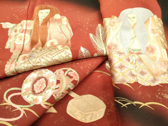 平和屋着物▼豪華黒留袖 刺繍 手描き 能舞 楽器文 暈し染 金彩 正絹 逸品 DABD5299fe