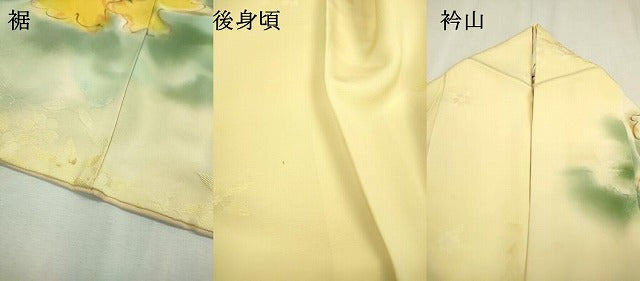 平和屋着物▼訪問着 手描き 刺繍 草花 暈し染 正絹 逸品 DABD5307fe