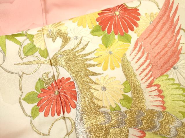 平和屋着物□豪華振袖 総刺繍 雪輪鳳凰花文 暈し染 金