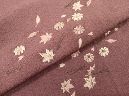 平和屋着物▼訪問着　作家物　総刺繍　吹き寄せ花文　金糸　正絹　逸品　DABD5409fe