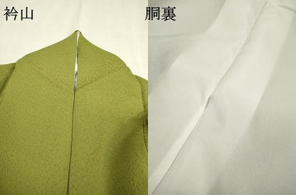 平和屋着物▼中国三大刺繍　スワトウ刺繍　汕頭刺繍　総刺繍　訪問着　扇面花文　青丹色　正絹　逸品　DABD5432fe