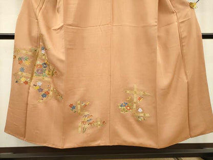 平和屋着物▼訪問着　刺繍　草花　金彩　正絹　逸品　DABD5440fe