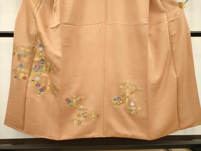 平和屋着物▼訪問着　刺繍　草花　金彩　正絹　逸品　DABD5440fe