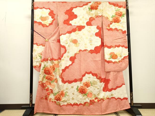 平和屋着物▼豪華振袖 駒刺繍 絞り 籬草花文 金彩 やまと誂製 正絹 逸品 DABD5443fe