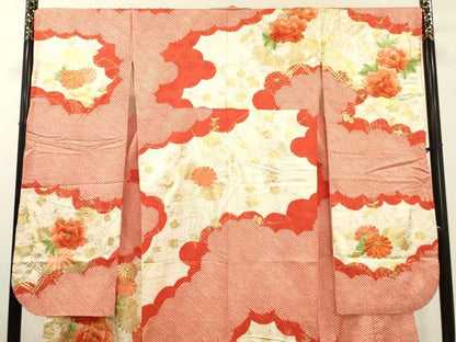 平和屋着物▼豪華振袖 駒刺繍 絞り 籬草花文 金彩 やまと誂製 正絹 逸品 DABD5443fe
