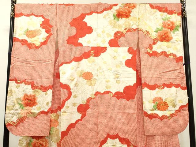 平和屋着物▼豪華振袖 駒刺繍 絞り 籬草花文 金彩 やまと誂製 正絹 逸品 DABD5443fe