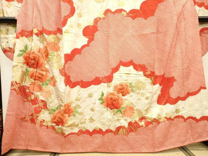 平和屋着物▼豪華振袖 駒刺繍 絞り 籬草花文 金彩 やまと誂製 正絹 逸品 DABD5443fe