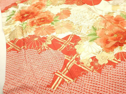 平和屋着物▼豪華振袖 駒刺繍 絞り 籬草花文 金彩 やまと誂製 正絹 逸品 DABD5443fe