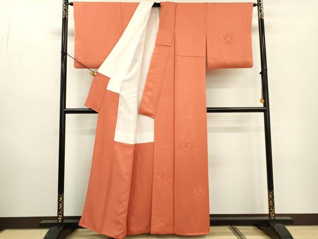 平和屋着物＃中国三大刺繍 スワトウ刺繍 総刺繍 道行コート リバーシブル 色無地 雪輪鳳凰花文 紅樺色 黒地 正絹 逸品 CABF1375in 平和屋着物＃中国三大刺繍 スワトウ刺繍 道行コート 色無地 色紙花文