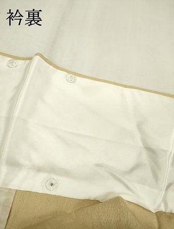 平和屋着物▽上質な色無地　単衣　蒸栗色　正絹　逸品　DABD5457fe
