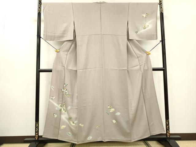 平和屋着物▽訪問着　単衣　駒刺繍　宝尽くし舞葉文　暈し染　金彩　正絹　逸品　DABD5458fe