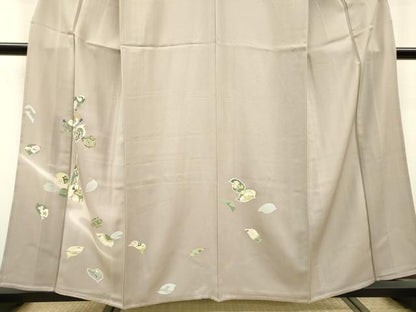 平和屋着物▽訪問着　単衣　駒刺繍　宝尽くし舞葉文　暈し染　金彩　正絹　逸品　DABD5458fe