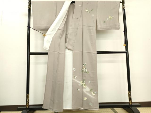 平和屋着物▽訪問着　単衣　駒刺繍　宝尽くし舞葉文　暈し染　金彩　正絹　逸品　DABD5458fe