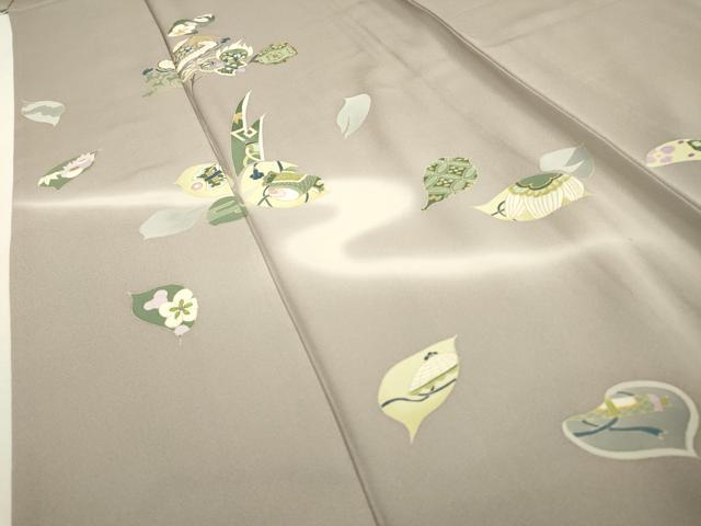 平和屋着物▽訪問着　単衣　駒刺繍　宝尽くし舞葉文　暈し染　金彩　正絹　逸品　DABD5458fe