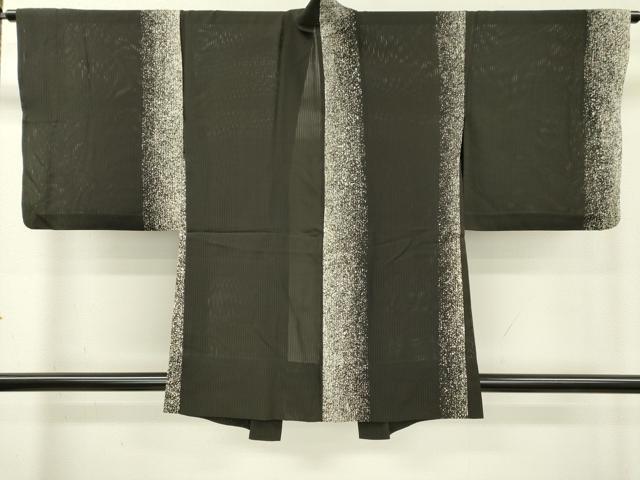 平和屋着物▽羽織 スリーシーズン 春夏秋 塵除け 縦絽 間道 黒地 正絹 逸品 DABD5462fe