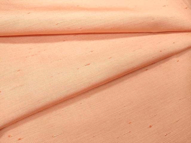 平和屋着物▽上質な紬 　単衣　水柿色 　正絹　逸品　未使用　DABD5481fe