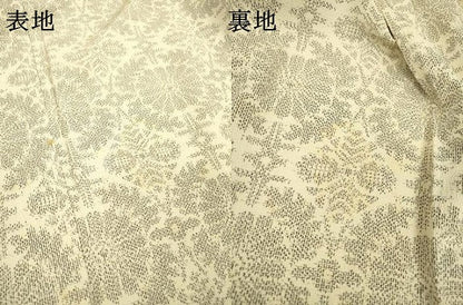 平和屋着物▽本塩沢　単衣　花丸文　正絹　逸品　DABD5483fe