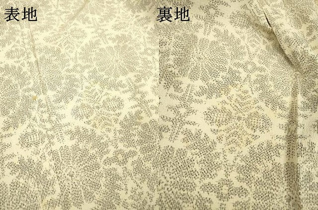 平和屋着物▽本塩沢　単衣　花丸文　正絹　逸品　DABD5483fe