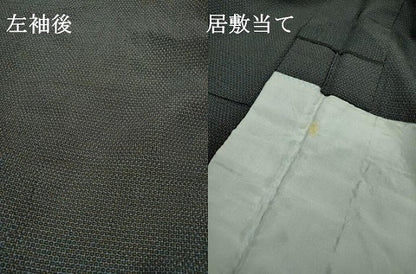 平和屋着物▽男性　本塩沢　単衣　110亀甲　総詰め　正絹　逸品　DABD5486fe