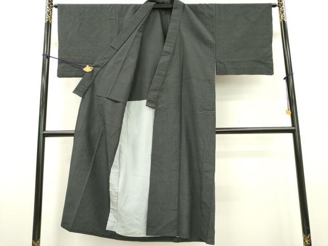 平和屋着物▽男性　本塩沢　単衣　110亀甲　総詰め　正絹　逸品　DABD5486fe