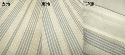 平和屋着物▽上質な紬　単衣　間道　正絹　逸品　DABD5488fe