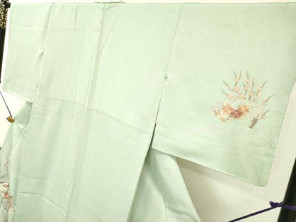 平和屋着物▼中国三大刺繍　相良刺繍　総刺繍　訪問着　重ね草木　御所車地紙花文　正絹　逸品　DABD5501fe