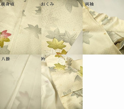 平和屋着物▼上質な小紋　枝楓　正絹　逸品　DABD5503fe