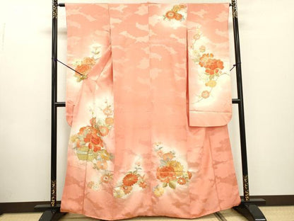 平和屋着物▼豪華振袖　駒刺繍　総刺繍　花籠文　暈し染　金銀糸　正絹　逸品　DABD5515fe