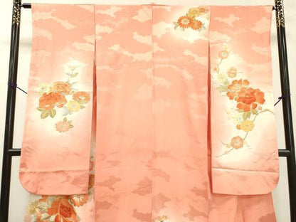 平和屋着物▼豪華振袖　駒刺繍　総刺繍　花籠文　暈し染　金銀糸　正絹　逸品　DABD5515fe
