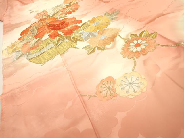 平和屋着物▼豪華振袖　駒刺繍　総刺繍　花籠文　暈し染　金銀糸　正絹　逸品　DABD5515fe