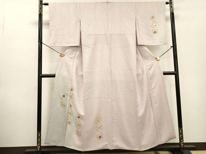 平和屋着物▼訪問着　竹屋町刺繍　花唐草丸文　暈し染　金彩　正絹　逸品　DABD5517fe