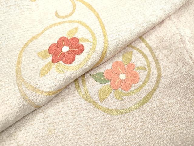 平和屋着物▼訪問着　竹屋町刺繍　花唐草丸文　暈し染　金彩　正絹　逸品　DABD5517fe