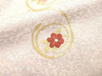 平和屋着物▼訪問着　竹屋町刺繍　花唐草丸文　暈し染　金彩　正絹　逸品　DABD5517fe