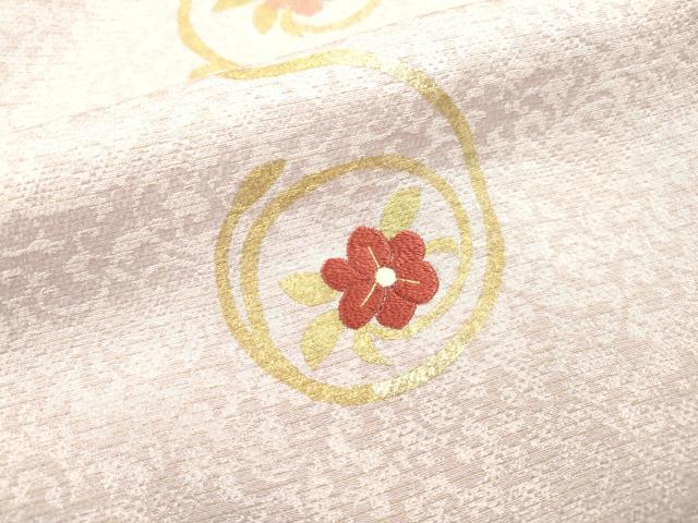平和屋着物▼訪問着　竹屋町刺繍　花唐草丸文　暈し染　金彩　正絹　逸品　DABD5517fe