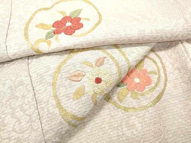 平和屋着物▼訪問着　竹屋町刺繍　花唐草丸文　暈し染　金彩　正絹　逸品　DABD5517fe