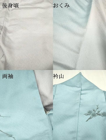 平和屋着物▼訪問着　駒刺繍　手描き　枝花色紙風景松文　暈し染　金銀彩　正絹　逸品　DABD5524fe