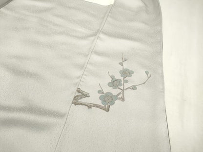 平和屋着物▼訪問着　駒刺繍　手描き　枝花色紙風景松文　暈し染　金銀彩　正絹　逸品　DABD5524fe