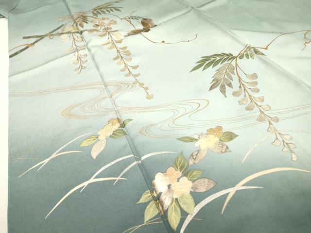 平和屋着物▼訪問着　螺鈿　舞蝶藤花房　暈し染　金銀彩　正絹　逸品　DABD5525fe