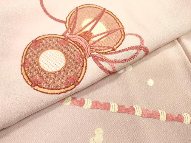 平和屋着物▼中国三大刺繍　スワトウ刺繍　汕頭刺繍　総刺繍　訪問着　鼓横笛花文　正絹　逸品　DABD5536fe