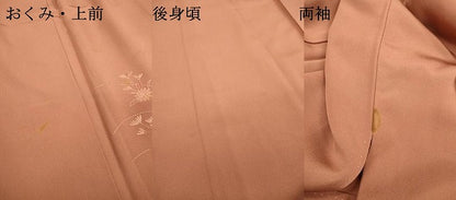 平和屋着物▼中国三大刺繍　スワトウ刺繍　汕頭刺繍　総刺繍　無地絵羽訪問着　雪輪花文　遠州茶色　正絹　逸品　DABD5538fe