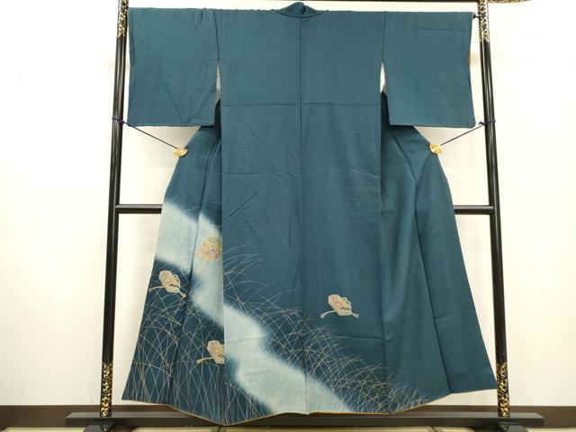 平和屋着物▼中国三大刺繍　スワトウ刺繍　汕頭刺繍　総刺繍　訪問着　貝桶花文　暈し染　金彩　正絹　逸品　DABD5541fe