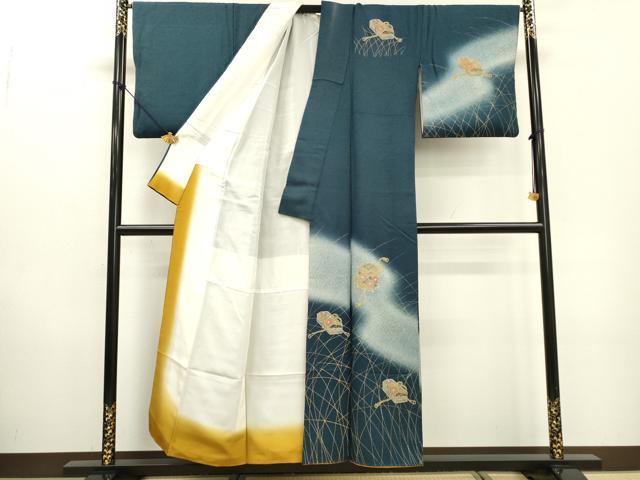 平和屋着物▼中国三大刺繍　スワトウ刺繍　汕頭刺繍　総刺繍　訪問着　貝桶花文　暈し染　金彩　正絹　逸品　DABD5541fe