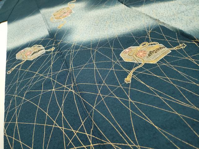 平和屋着物▼中国三大刺繍　スワトウ刺繍　汕頭刺繍　総刺繍　訪問着　貝桶花文　暈し染　金彩　正絹　逸品　DABD5541fe