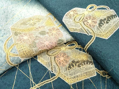 平和屋着物▼中国三大刺繍　スワトウ刺繍　汕頭刺繍　総刺繍　訪問着　貝桶花文　暈し染　金彩　正絹　逸品　DABD5541fe