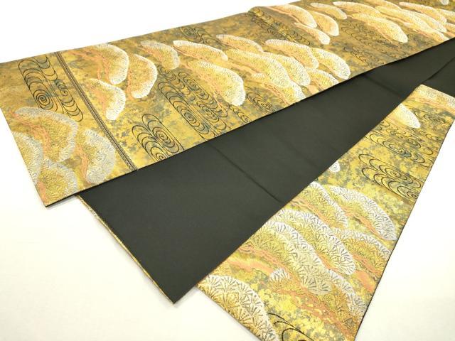 平和屋着物▼西陣　服部織物謹製　六通柄袋帯　慶松文様　金彩　引箔　正絹　逸品　DABD5584fe