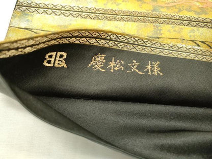 平和屋着物▼西陣　服部織物謹製　六通柄袋帯　慶松文様　金彩　引箔　正絹　逸品　DABD5584fe