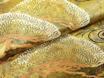 平和屋着物▼西陣　服部織物謹製　六通柄袋帯　慶松文様　金彩　引箔　正絹　逸品　DABD5584fe