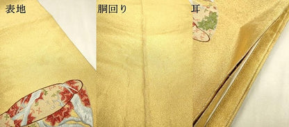 平和屋着物▼綴れ　九寸開き名古屋帯　総刺繍　陶器花文　正絹　逸品　DABD5657fe